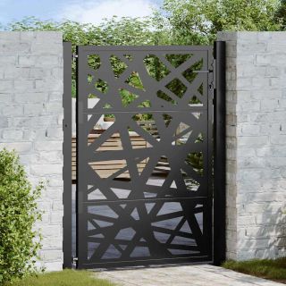Садовые ворота черные 105x130 см стальные легкие конструкции