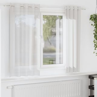 Voile kardinad koos rõngastihenditega 2 tk Valge