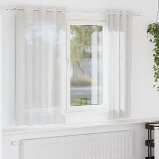 Voile kardinad koos rõngastihenditega 2 tk Valge