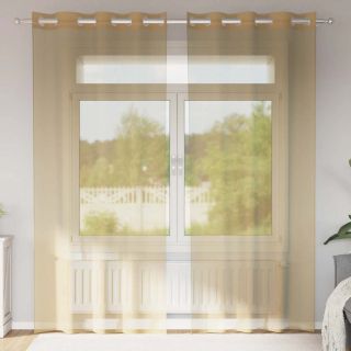 Voile-kardinad rõngastihendiga 2 tk Liiv