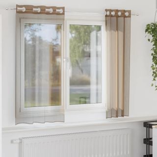 Voile kardinad koos rõngastihenditega 2 tk Helepruun