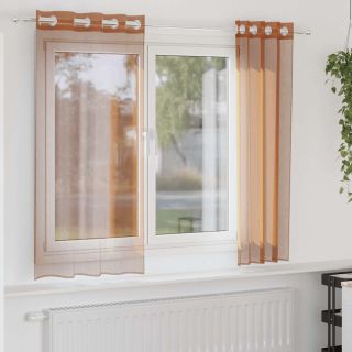 Voile kardinad rõngastega 2 tk Terrakota