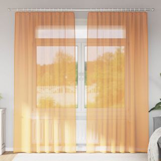 Шторы вуаль с люверсами 2 шт. Оранжевые 140x245 см