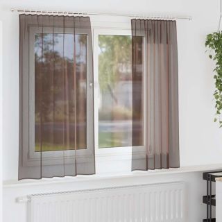 Voile Kardinad Tab Topiga 2 tk Pruun
