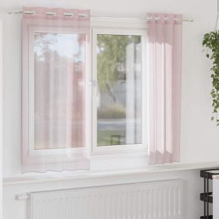 rõngastihendiga kardinad 2 tk Heleroosa 140x140 cm