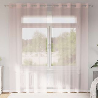 rõngastihendiga kardinad 2 tk Heleroosa 140x245 cm
