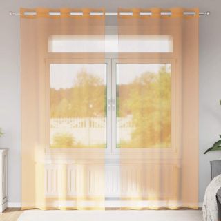 rõngastihendiga kardinad 2 tk Oranž 140x245 cm