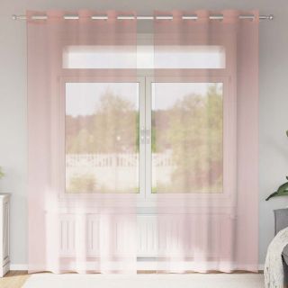rõngastihendiga kardinad 2 tk Roosa 140x225 cm