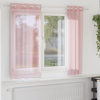 rõngastihendiga kardinad 2 tk Roosa 140x175 cm