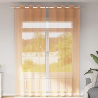 Занавески с уплотнительным кольцом 2 шт. Оранжевые 140x300 см