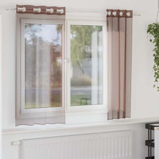 rõngastihendiga kardinad 2 tk Pruun 140x175 cm