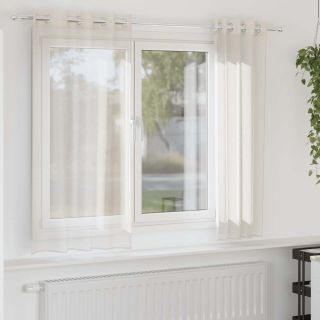 Voile kardinad rõngastega 2 tk Kreem 140x175 cm