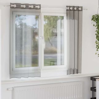 rõngastihendiga kardinad 2 tk Tumehall 140x140 cm