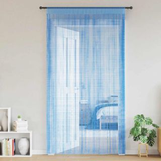 nöörkardinad 2 tk, helesinine, 140x250 cm