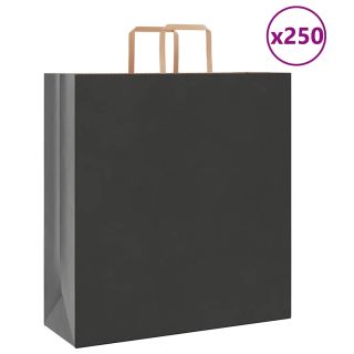 paberkotid, 250 tk, käepidemetega, must, 45x17x48 cm