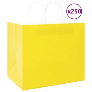 paberkotid, 250 tk, käepidemetega, kollane, 32x22x28 cm