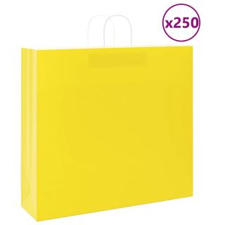 paberkotid, 250 tk, käepidemetega, kollane, 54x15x49 cm