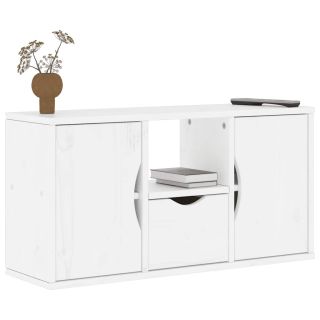 Тумба под ТВ с ящиком “ODDA” Белая 79x24x40 см из массива сосны