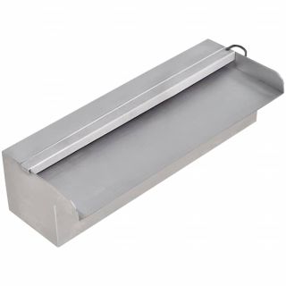 Ristkülikukujuline basseini purskkaev LED-tuledega roostevabast terasest 30 cm