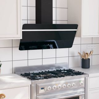 pliidikubu, 90 cm, teras ja karastatud klaas, must