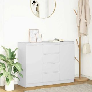 puhvetkapp sahtlitega, valge, 100,5x35x76 cm, tehispuit
