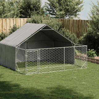 Outdoor Dog Kennel Run 3x3x1,9 m tsingitud terasega