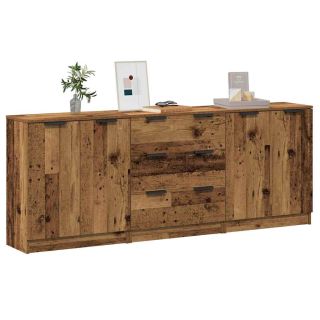 puhvetkapid 3 tk Vana puit 60x30x70 cm Engineered Wood