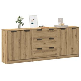 Буфеты 3 шт., дуб Artisan 60x30x70 см, инженерная древесина