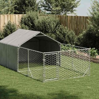 Outdoor Dog Kennel Run 4x2x1,5 m tsingitud terasega