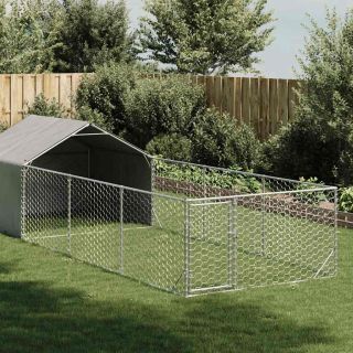 Outdoor Dog Kennel Run 6x2x1,5 m tsingitud terasega