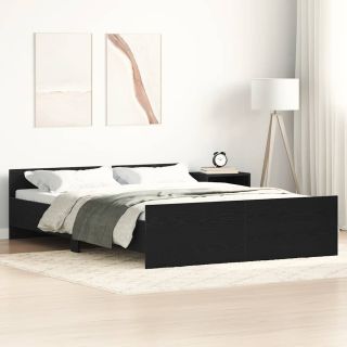 voodiraam ilma madratsita, must tamm 135x190 cm, tehispuit