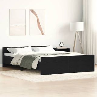 voodiraam ilma madratsita must tamm 140x190 cm tehispuit