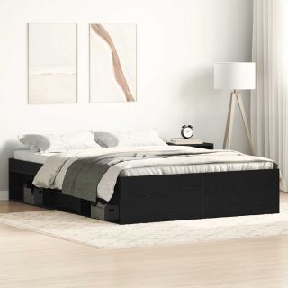 voodiraam ilma madratsita must tamm 140x200 cm tehispuit
