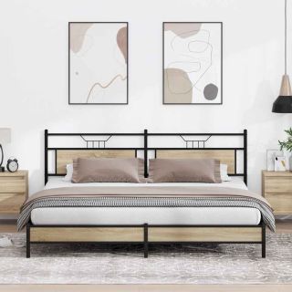 metallist voodiraam ilma madratsita Sonoma tamm 193x203 cm