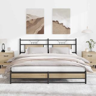 metallist voodiraam ilma madratsita Sonoma tamm 180x200 cm