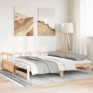 päevavoodi väljatõmmatava osa ja madratsiga, 90x200cm männipuit