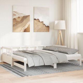 päevavoodi väljatõmmatava osa ja madratsiga, 80x200 cm, mänd