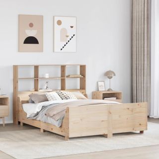 riiuliga voodiraam ilma madratsita, 150 x 200 cm, puit