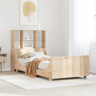 riiuliga voodiraam ilma madratsita, 90x200 cm, puit