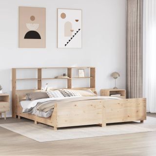 riiuliga voodiraam ilma madratsita, 180x200 cm, puit