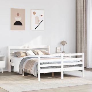 voodiraam peatsiga ilma madratsita Valge 120x200 cm
