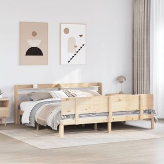 voodiraam peatsiga, 180 x 200 cm, männipuit
