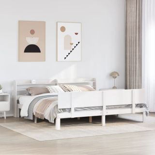 voodiraam peatsiga ilma madratsita Valge 180x200 cm