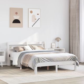 voodiraam peatsiga ilma madratsita Valge 140x200 cm