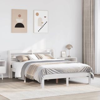 Каркас кровати с изголовьем без матраса Белый 160x200 см
