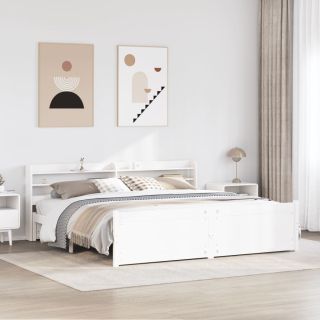 Каркас кровати с изголовьем без матраса Белый 180x200 см