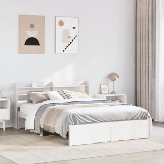 voodiraam peatsiga ilma madratsita Valge 160x200 cm