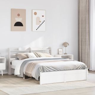 voodiraam peatsiga ilma madratsita Valge 140x190 cm