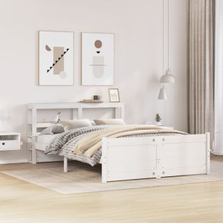 voodiraam peatsiga ilma madratsita Valge 140x200 cm
