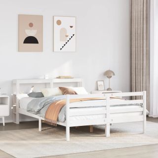 voodiraam peatsiga ilma madratsita Valge 140x200 cm